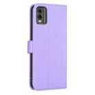 For Nokia C32 Four-leaf Embossed Leather Phone Case(Purple) - 3