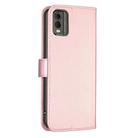 For Nokia C32 Four-leaf Embossed Leather Phone Case(Pink) - 3
