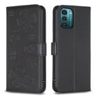 For Nokia G11 / G21 Four-leaf Embossed Leather Phone Case(Black) - 1