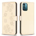 For Nokia G11 / G21 Four-leaf Embossed Leather Phone Case(Gold) - 1