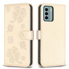 For Nokia G22 Four-leaf Embossed Leather Phone Case(Gold) - 1