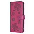 For Nokia G42 / G310 Four-leaf Embossed Leather Phone Case(Rose Red) - 2
