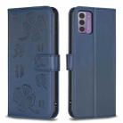 For Nokia G42 / G310 Four-leaf Embossed Leather Phone Case(Blue) - 1