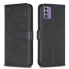 For Nokia G42 / G310 Four-leaf Embossed Leather Phone Case(Black) - 1