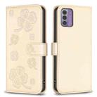 For Nokia G42 / G310 Four-leaf Embossed Leather Phone Case(Gold) - 1