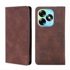 For Itel S23 Plus 4G Skin Feel Magnetic Leather Phone Case(Dark Brown) - 1