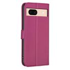 For Google Pixel 8a Four-leaf Embossed Leather Phone Case(Rose Red) - 3