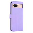 For Google Pixel 8a Four-leaf Embossed Leather Phone Case(Purple) - 3