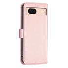 For Google Pixel 8a Four-leaf Embossed Leather Phone Case(Pink) - 3