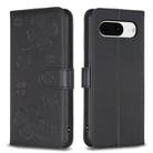 For Google Pixel 8 Four-leaf Embossed Leather Phone Case(Black) - 1