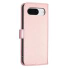 For Google Pixel 8 Four-leaf Embossed Leather Phone Case(Pink) - 3