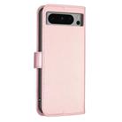 For Google Pixel 8 Pro Four-leaf Embossed Leather Phone Case(Pink) - 3