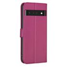 For Google Pixel 7 Pro Four-leaf Embossed Leather Phone Case(Rose Red) - 3