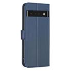 For Google Pixel 7 Pro Four-leaf Embossed Leather Phone Case(Blue) - 3