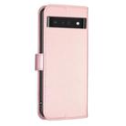 For Google Pixel 7 Pro Four-leaf Embossed Leather Phone Case(Pink) - 3