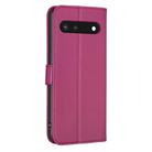 For Google Pixel 7 Four-leaf Embossed Leather Phone Case(Rose Red) - 3