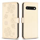 For Google Pixel 7 Four-leaf Embossed Leather Phone Case(Gold) - 1