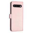 For Google Pixel 7 Four-leaf Embossed Leather Phone Case(Pink) - 3