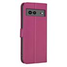 For Google Pixel 7a Four-leaf Embossed Leather Phone Case(Rose Red) - 3