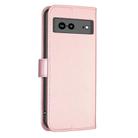 For Google Pixel 7a Four-leaf Embossed Leather Phone Case(Pink) - 3