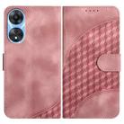 For OPPO A58 4G YX0060 Elephant Head Embossed Phone Leather Case with Lanyard(Pink) - 1