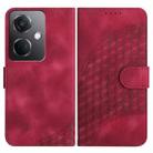 For OPPO K11 5G YX0060 Elephant Head Embossed Phone Leather Case with Lanyard(Rose Red) - 1