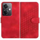 For OPPO K11 5G YX0060 Elephant Head Embossed Phone Leather Case with Lanyard(Red) - 1