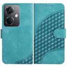 For OPPO K11 5G YX0060 Elephant Head Embossed Phone Leather Case with Lanyard(Light Blue) - 1