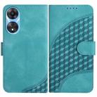 For OPPO A78 4G YX0060 Elephant Head Embossed Phone Leather Case with Lanyard(Light Blue) - 1