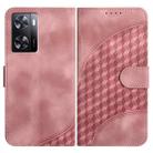 For OPPO A57 4G YX0060 Elephant Head Embossed Phone Leather Case with Lanyard(Pink) - 1