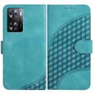 For OPPO A57 4G YX0060 Elephant Head Embossed Phone Leather Case with Lanyard(Light Blue) - 1