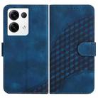 For OPPO Reno8 Pro 5G Global YX0060 Elephant Head Embossed Phone Leather Case with Lanyard(Royal Blue) - 1