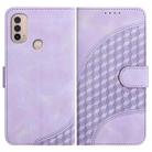 For OPPO A16 YX0060 Elephant Head Embossed Phone Leather Case with Lanyard(Light Purple) - 1