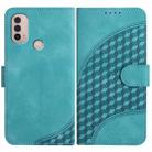 For OPPO A16 YX0060 Elephant Head Embossed Phone Leather Case with Lanyard(Light Blue) - 1