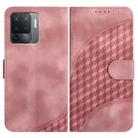 For OPPO A94 4G/F19 Pro 4G/Reno5 F 4G/Reno5 Lite YX0060 Elephant Head Embossed Phone Leather Case with Lanyard(Pink) - 1