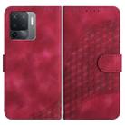 For OPPO A94 4G/F19 Pro 4G/Reno5 F 4G/Reno5 Lite YX0060 Elephant Head Embossed Phone Leather Case with Lanyard(Rose Red) - 1