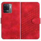 For OPPO A94 4G/F19 Pro 4G/Reno5 F 4G/Reno5 Lite YX0060 Elephant Head Embossed Phone Leather Case with Lanyard(Red) - 1