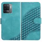 For OPPO A94 4G/F19 Pro 4G/Reno5 F 4G/Reno5 Lite YX0060 Elephant Head Embossed Phone Leather Case with Lanyard(Light Blue) - 1