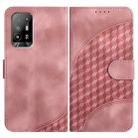 For OPPO A94 5G/F19 Pro/F19 Pro+ 5G/A94 4G YX0060 Elephant Head Embossed Phone Leather Case with Lanyard(Pink) - 1