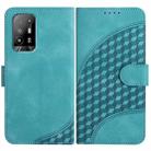 For OPPO A94 5G/F19 Pro/F19 Pro+ 5G/A94 4G YX0060 Elephant Head Embossed Phone Leather Case with Lanyard(Light Blue) - 1