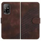 For OPPO A94 5G/F19 Pro/F19 Pro+ 5G/A94 4G YX0060 Elephant Head Embossed Phone Leather Case with Lanyard(Coffee) - 1