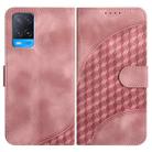 For OPPO A54 5G/A74 5G/A93 5G YX0060 Elephant Head Embossed Phone Leather Case with Lanyard(Pink) - 1