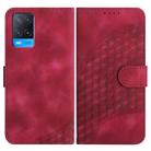 For OPPO A54 5G/A74 5G/A93 5G YX0060 Elephant Head Embossed Phone Leather Case with Lanyard(Rose Red) - 1