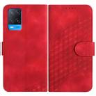 For OPPO A54 5G/A74 5G/A93 5G YX0060 Elephant Head Embossed Phone Leather Case with Lanyard(Red) - 1