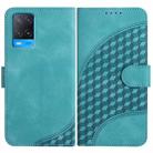 For OPPO A54 5G/A74 5G/A93 5G YX0060 Elephant Head Embossed Phone Leather Case with Lanyard(Light Blue) - 1