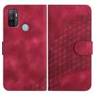 For OPPO A53 4G/A32 4G/A53s 4G/A33 4G YX0060 Elephant Head Embossed Phone Leather Case with Lanyard(Rose Red) - 1