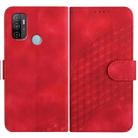 For OPPO A53 4G/A32 4G/A53s 4G/A33 4G YX0060 Elephant Head Embossed Phone Leather Case with Lanyard(Red) - 1