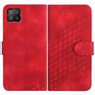 For OPPO A73 4G/F17 YX0060 Elephant Head Embossed Phone Leather Case with Lanyard(Red) - 1