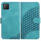 For OPPO A73 4G/F17 YX0060 Elephant Head Embossed Phone Leather Case with Lanyard(Light Blue) - 1