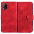For OPPO A52/A72/A92 YX0060 Elephant Head Embossed Phone Leather Case with Lanyard(Red) - 1